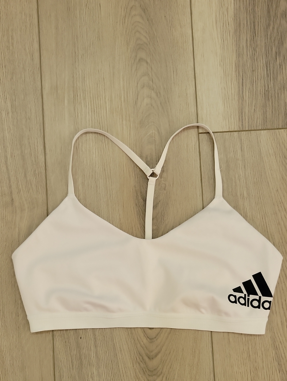 adidas White Racerback Sports Bralette